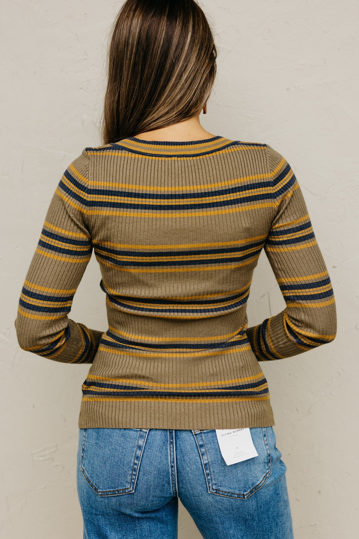 The Sloan Ribbed Stripe Knit Sweater Top