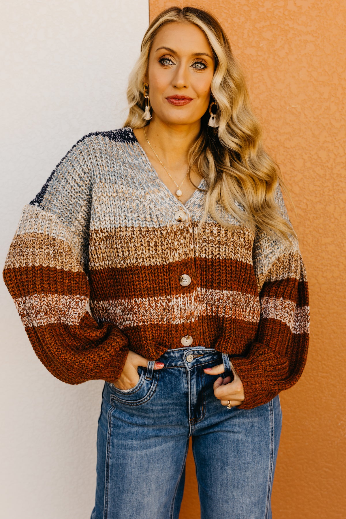 The Samantha Color Block Stripe Cardigan
