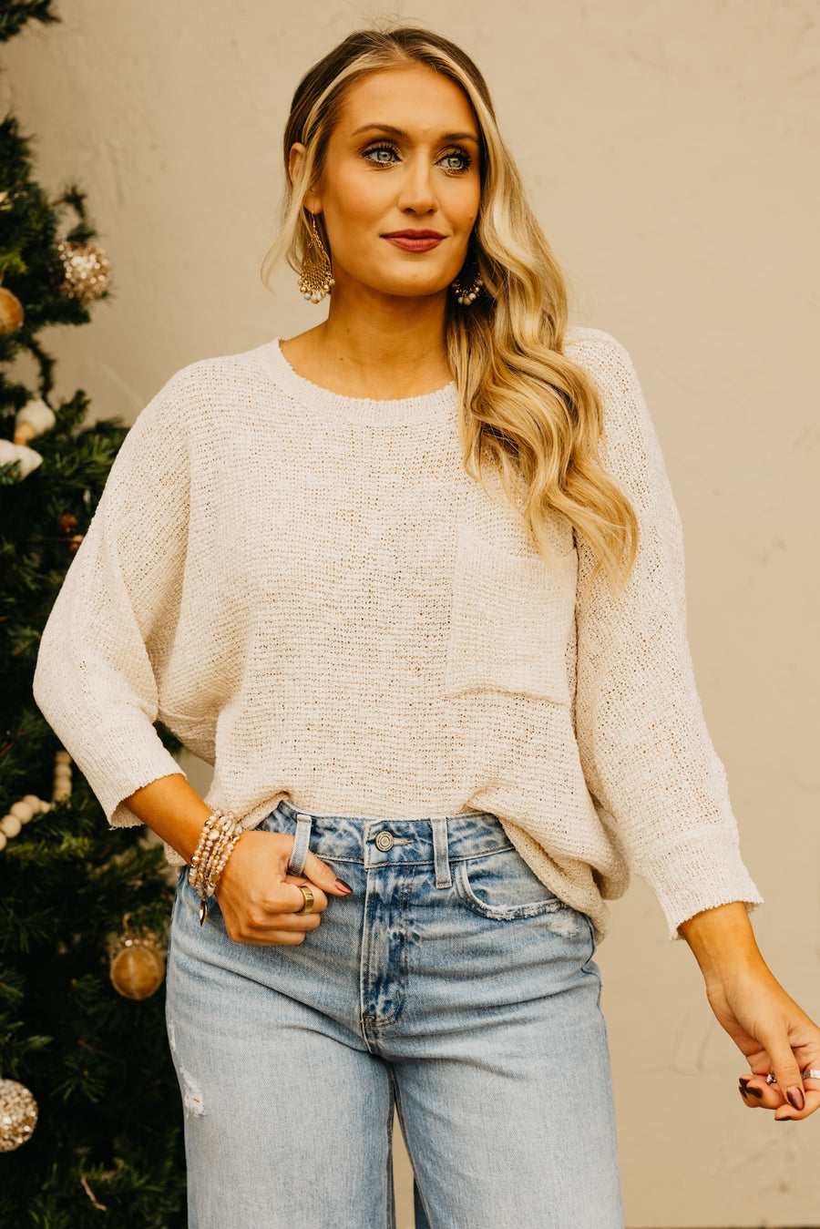 The Norma Dolman Sleeve Pocket Sweater