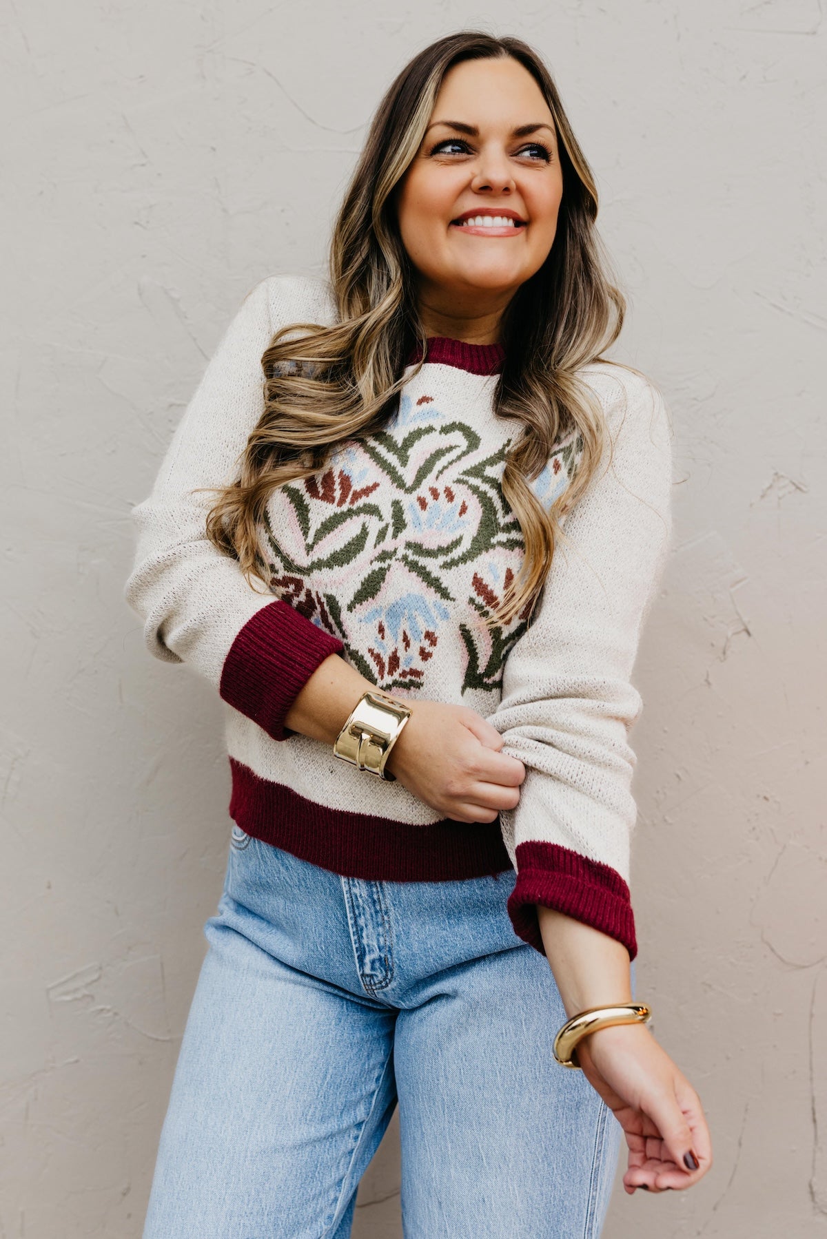The Keisha Floral Knit Sweater