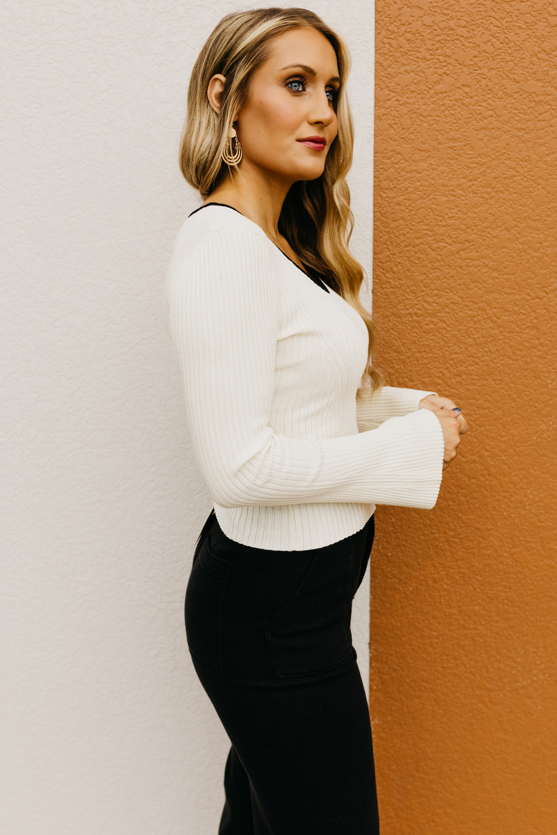The Rogelio Contrast Bell Sweater