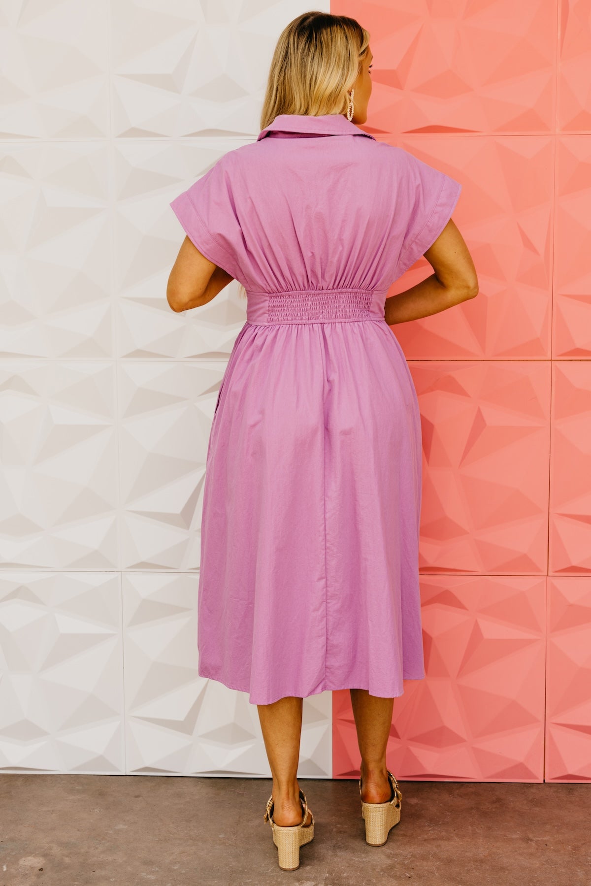 The Lindsey Woven Zipper Midi Dress