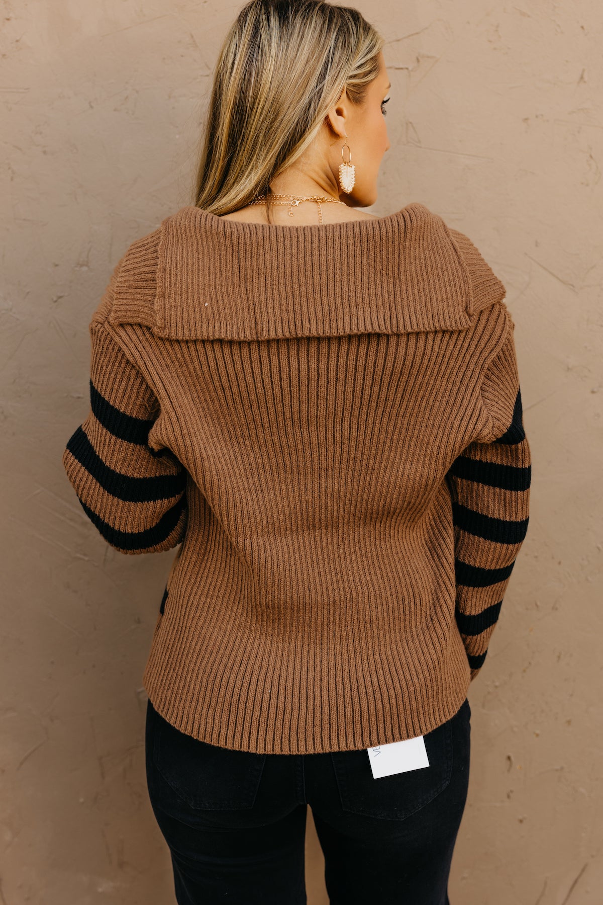 The Isaiah Striped Oversize Collar Sweater  - FINAL SALE