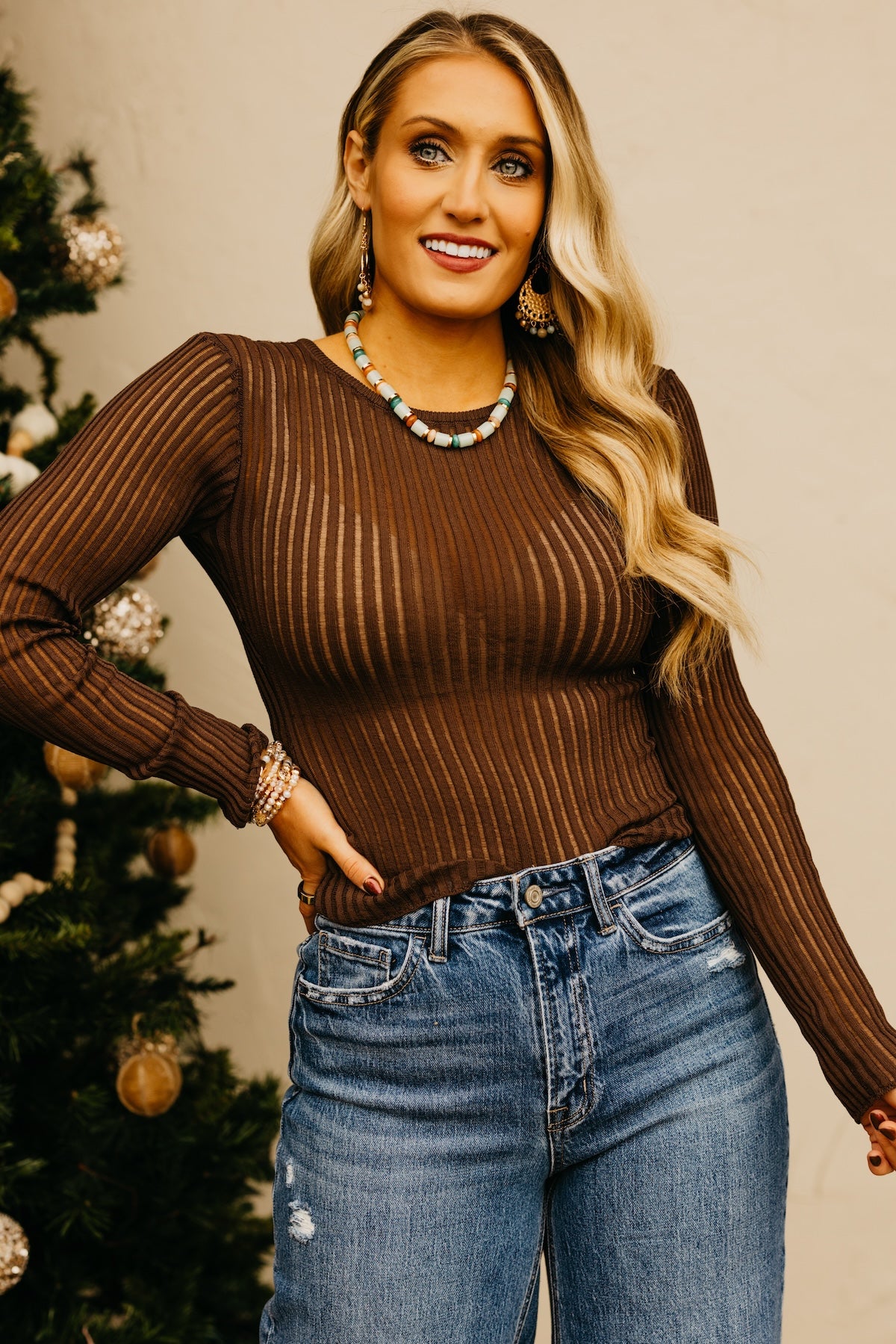 The Jaxen Rib Knit Sweater Top