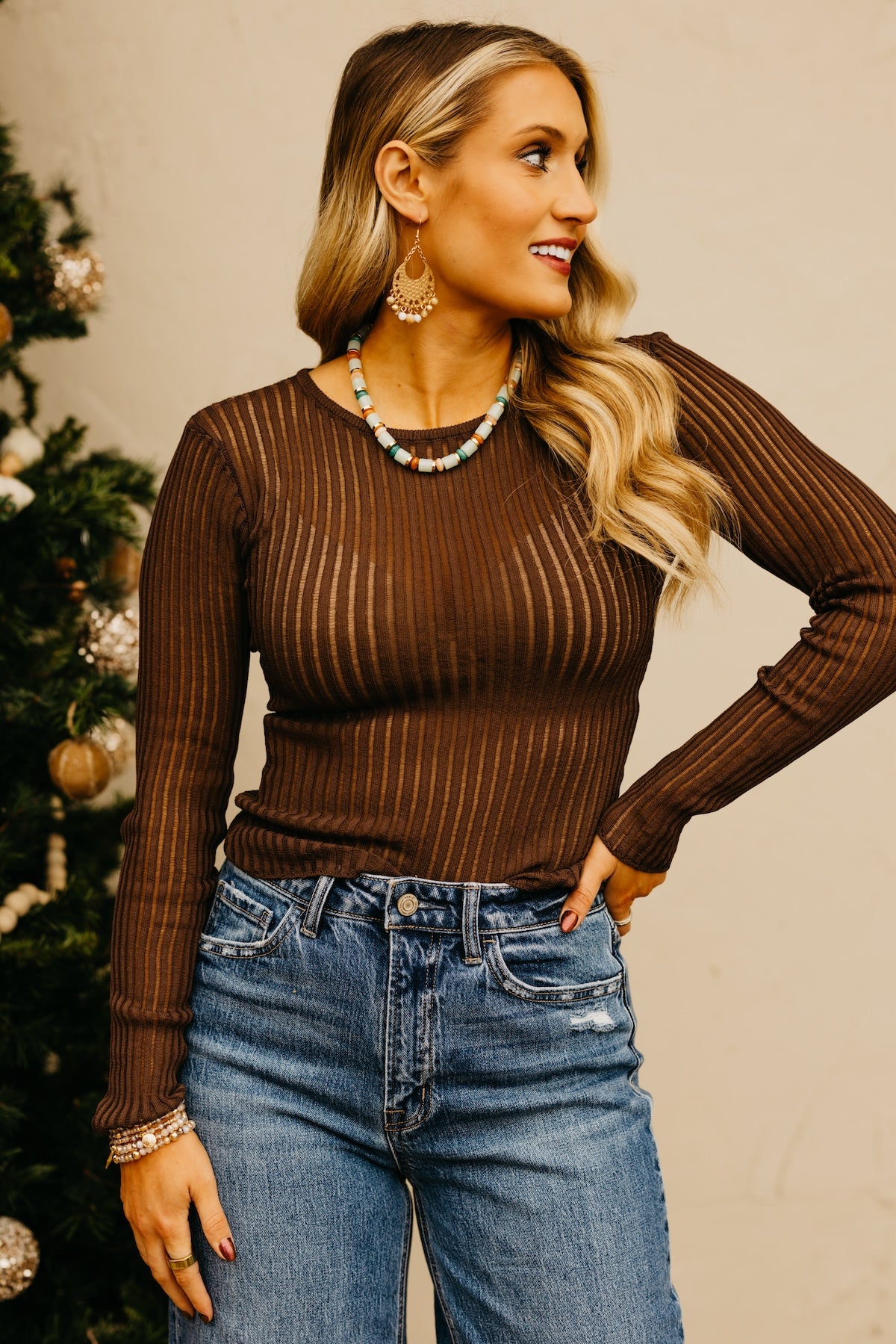 The Jaxen Rib Knit Sweater Top