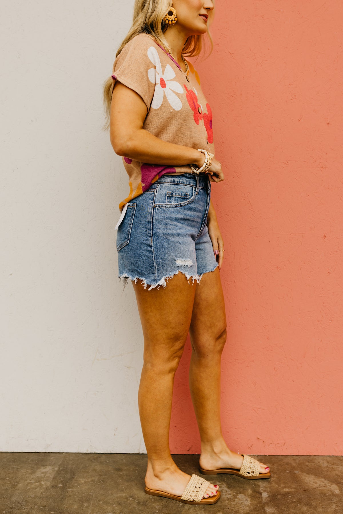 Vervet Denim | The Rebecca Raw Distressed Hem A-Line Shorts