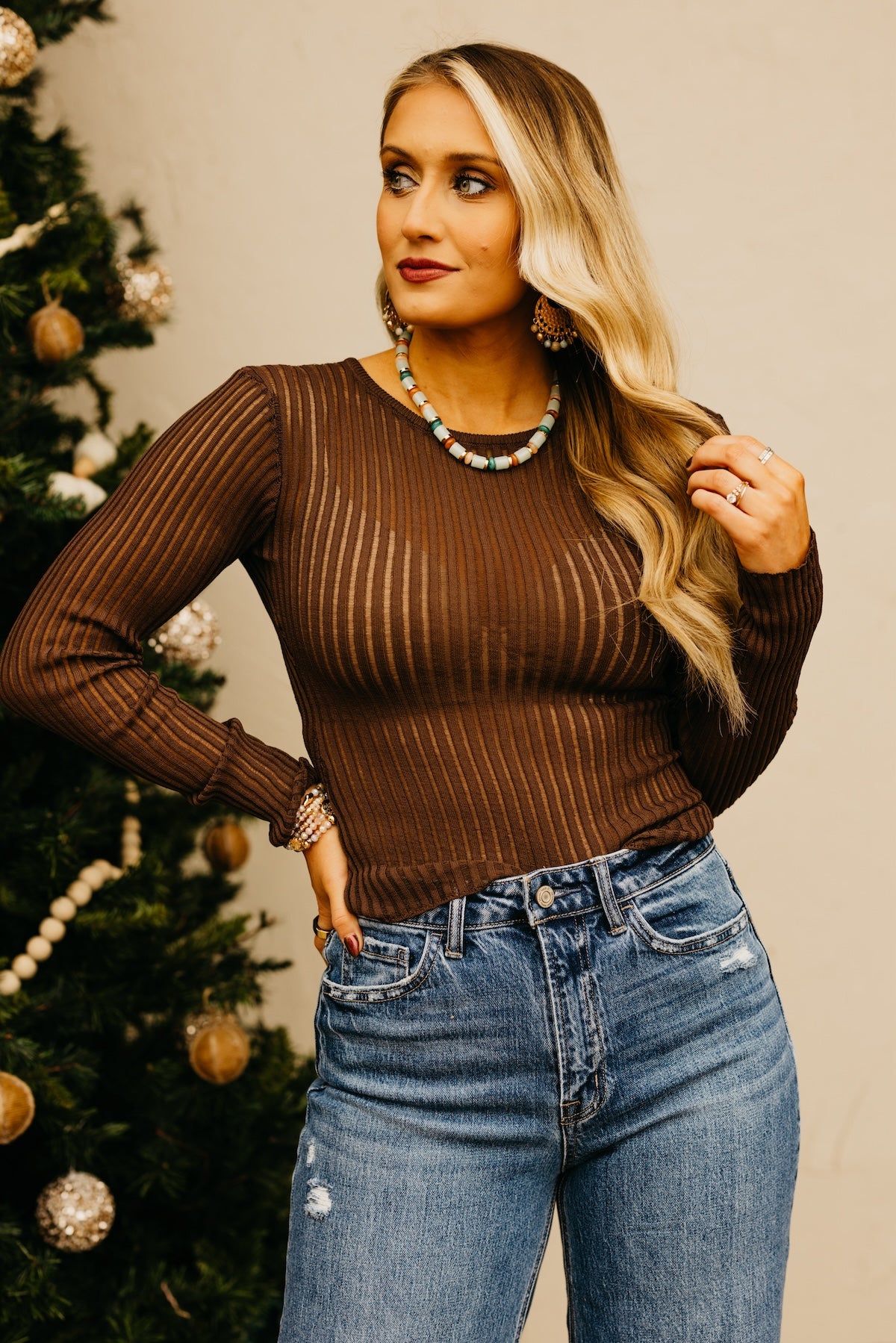 The Jaxen Rib Knit Sweater Top