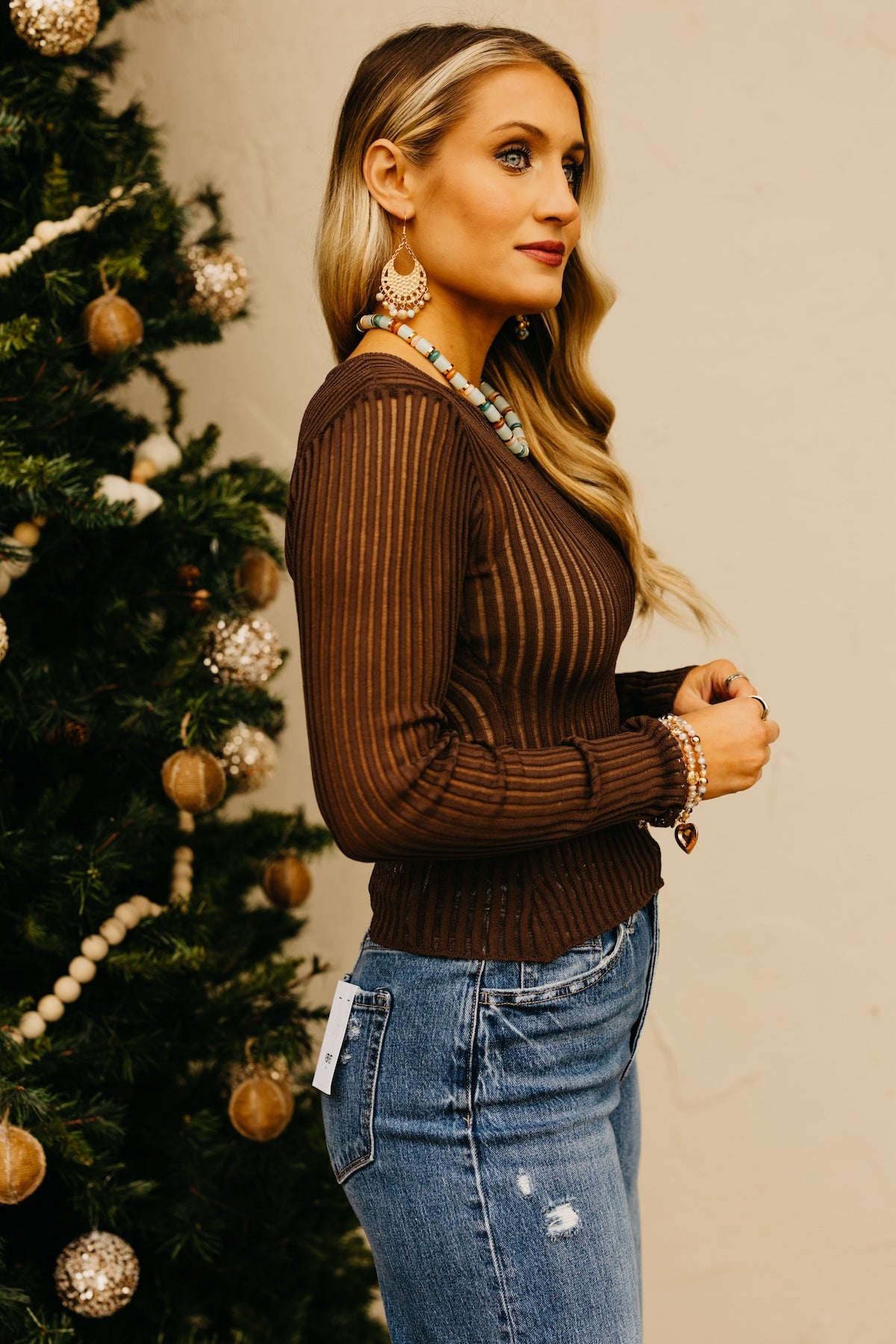 The Jaxen Rib Knit Sweater Top
