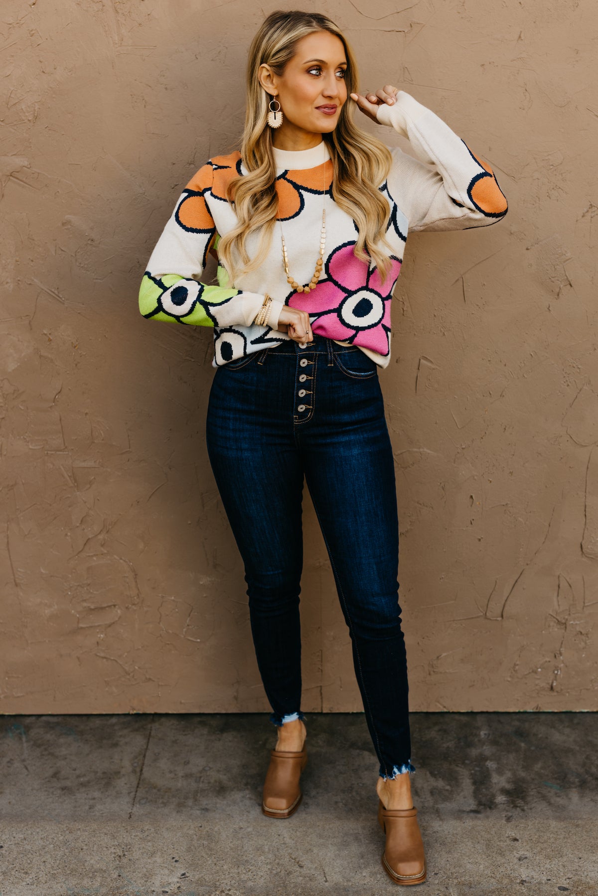 The Leah Retro Floral Sweater - FINAL SALE