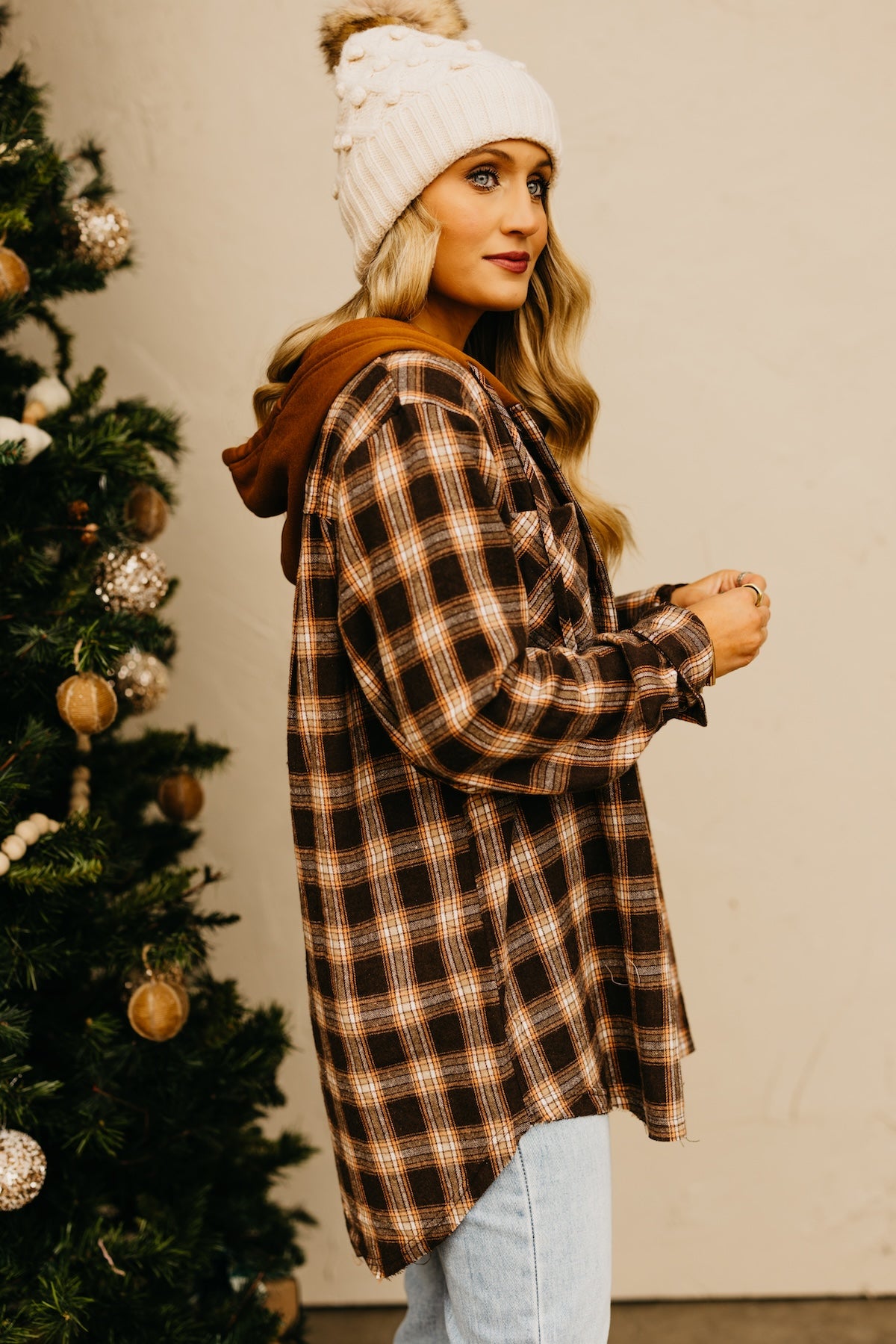 The Tara Hooded Plaid Top