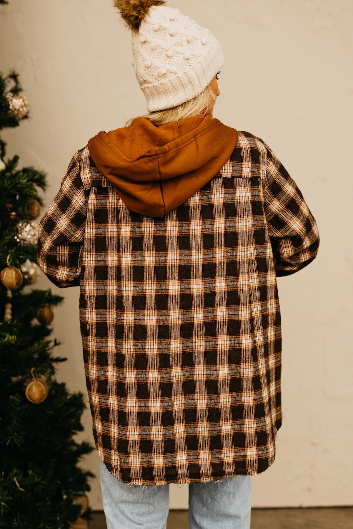 The Tara Hooded Plaid Top