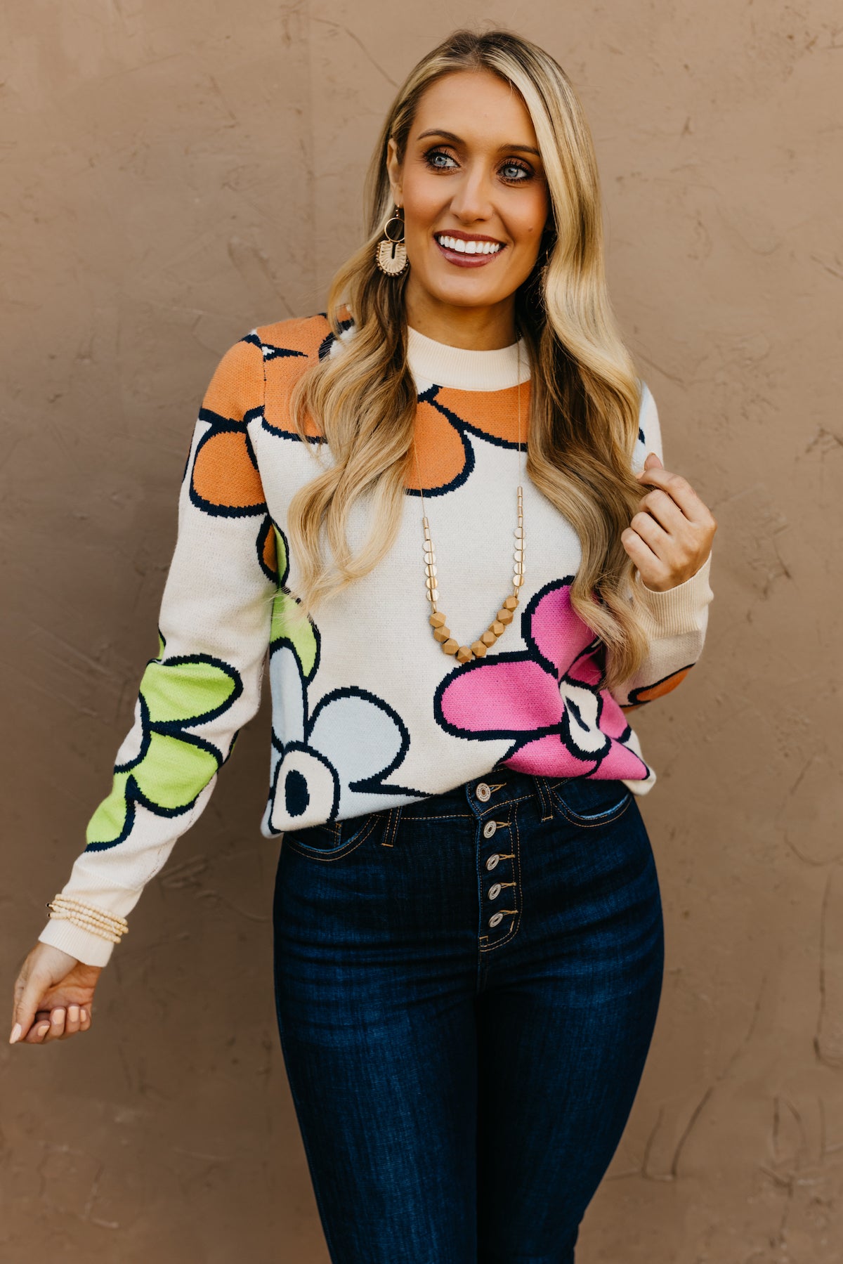 The Leah Retro Floral Sweater - FINAL SALE