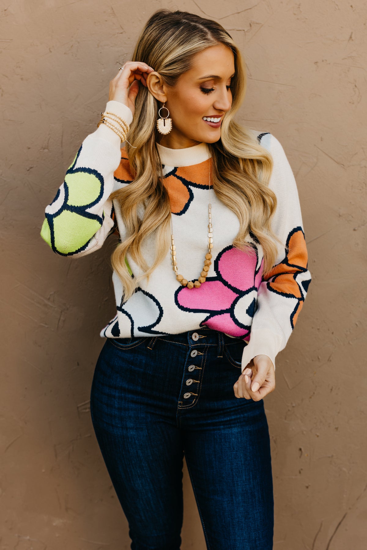 The Leah Retro Floral Sweater - FINAL SALE