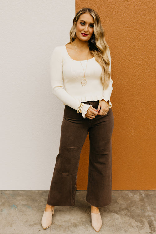 The Jairo Ruffle Hem Sweater