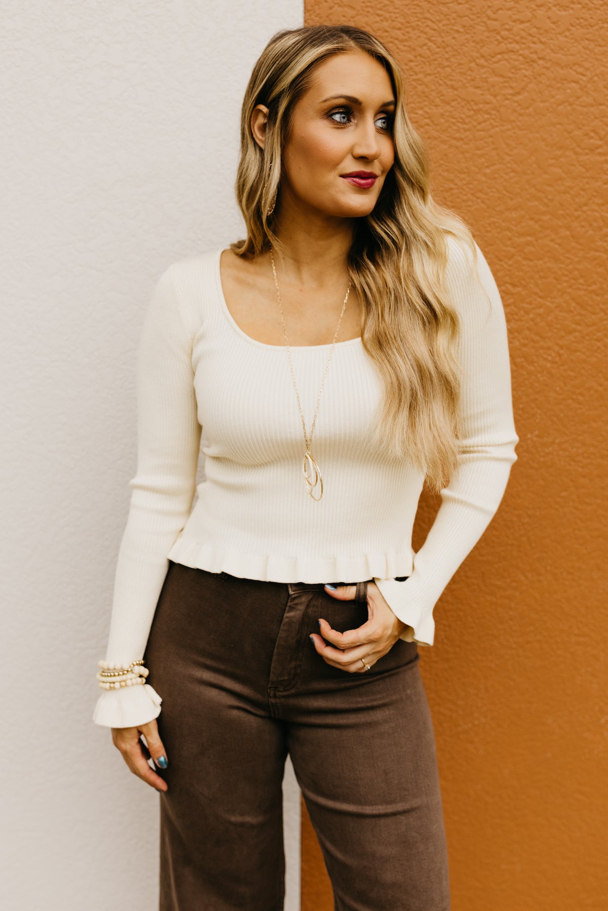 The Jairo Ruffle Hem Sweater