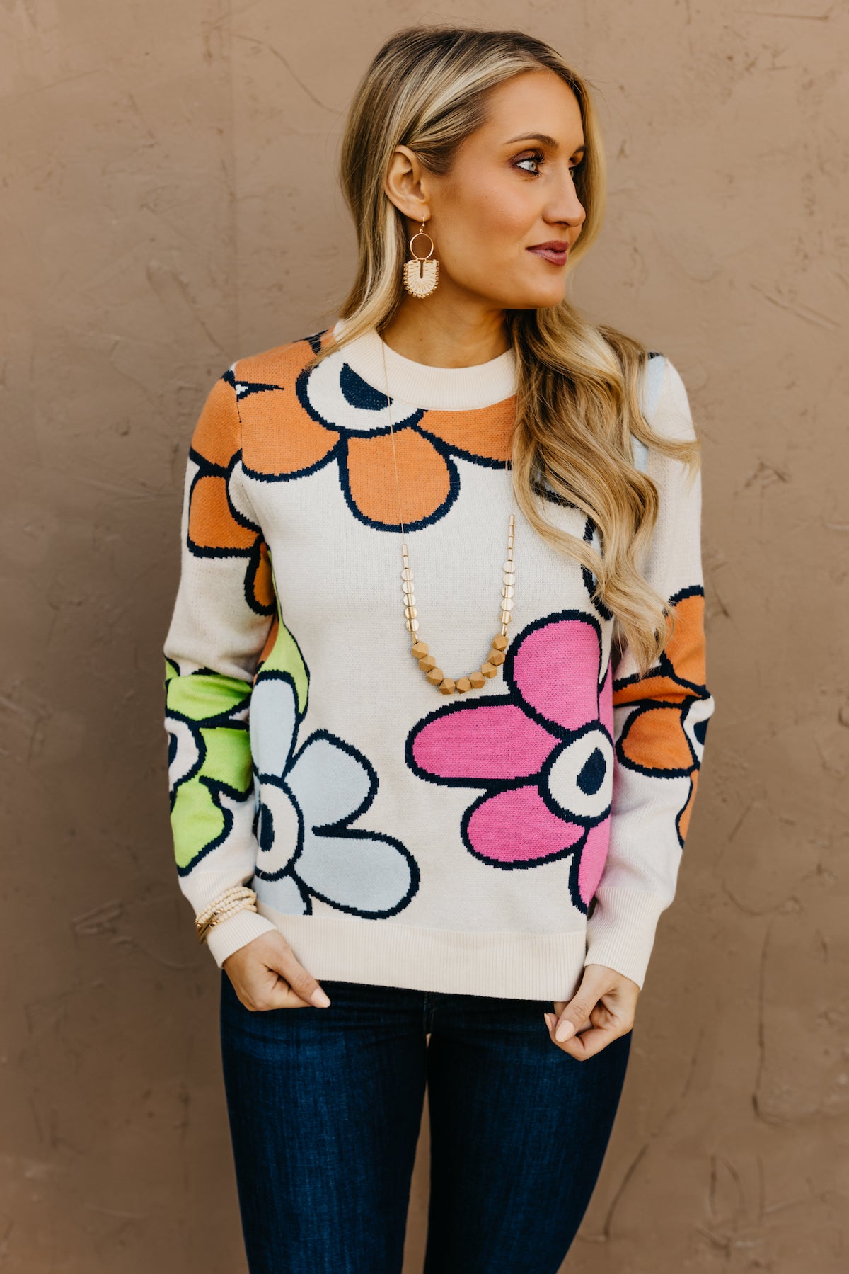 The Leah Retro Floral Sweater - FINAL SALE