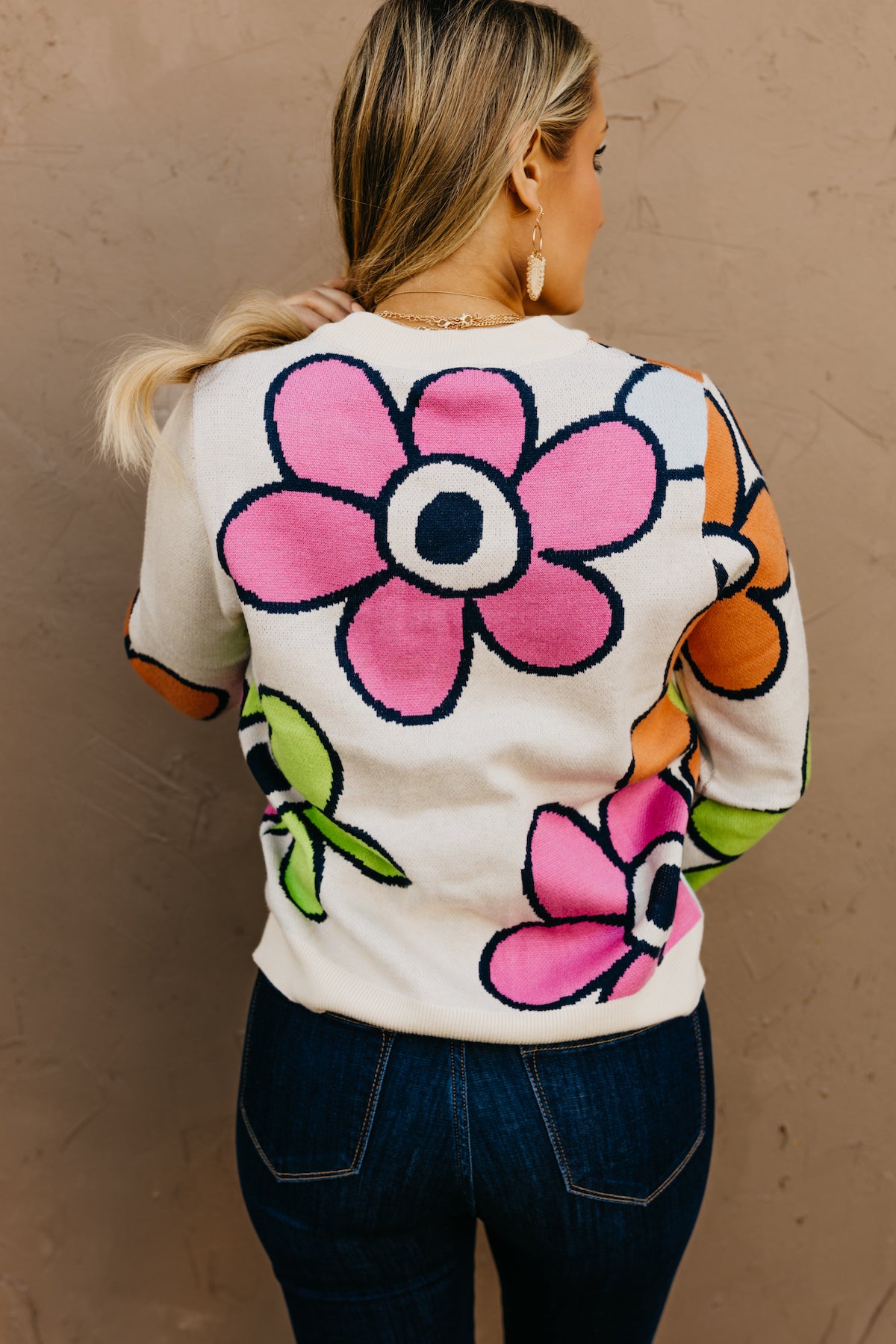 The Leah Retro Floral Sweater - FINAL SALE