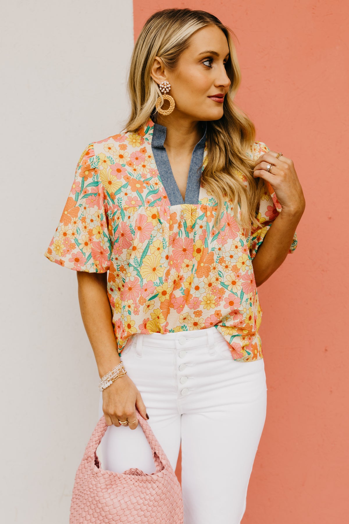The Aliyah Puff Sleeve Floral Top
