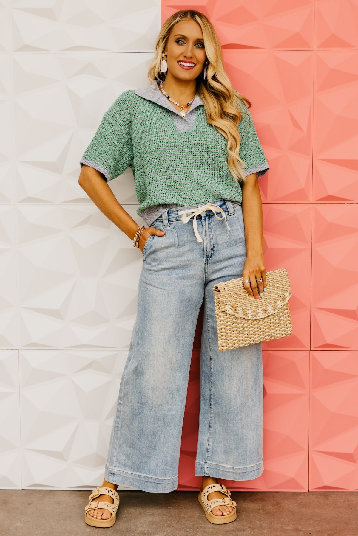 The Adelynn Two-Tone Collared Sweater