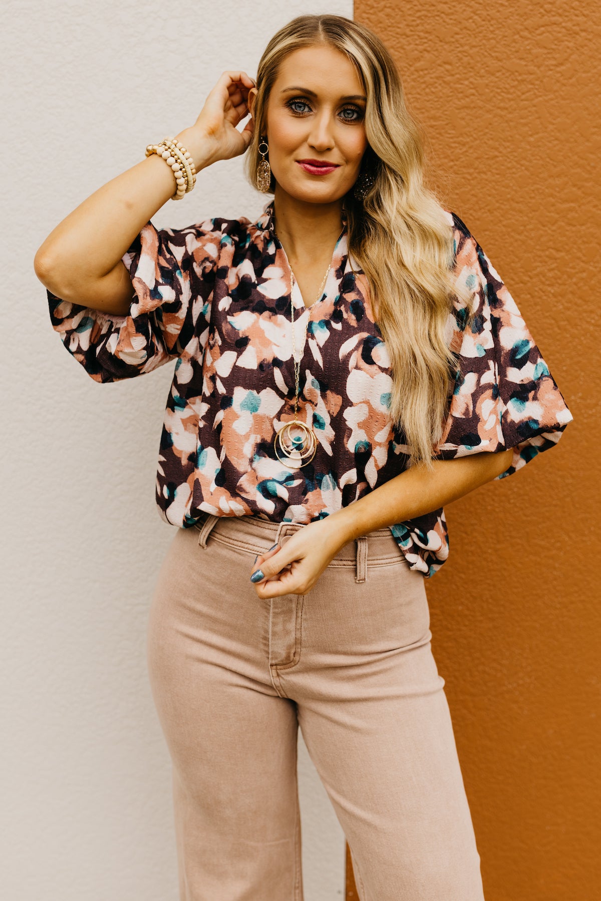 The Davion Printed Puff Sleeve Top  - FINAL SALE