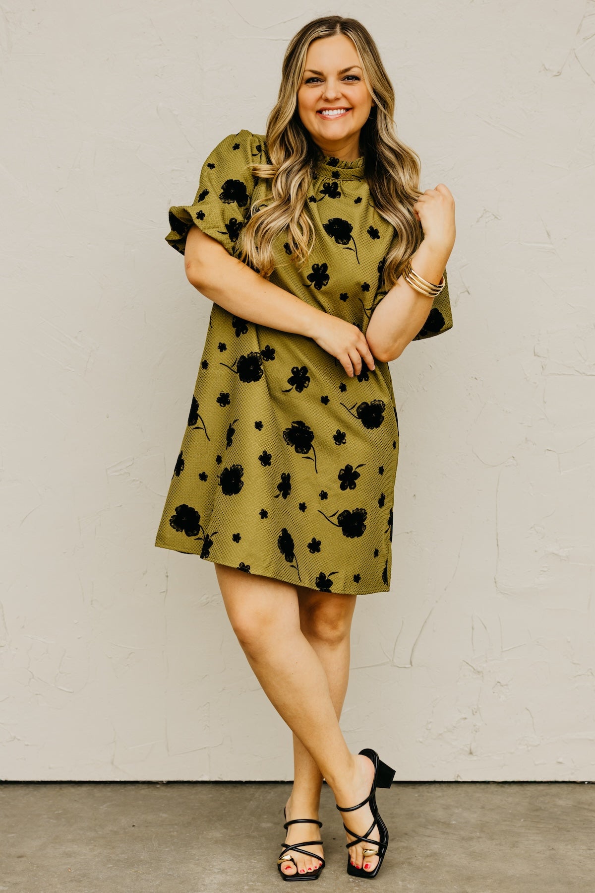 The Crosby Ruffle Neck Floral Mini Dress