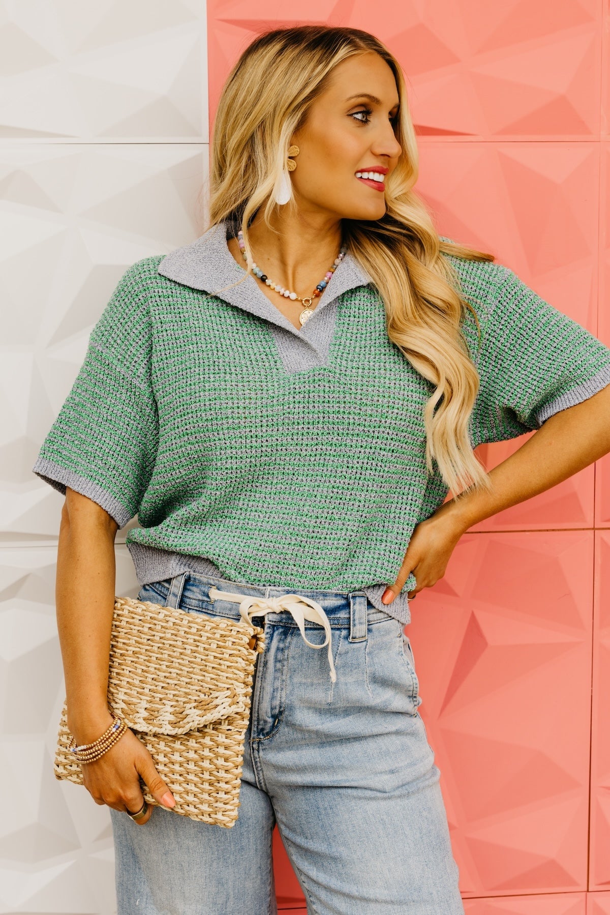 The Adelynn Two-Tone Collared Sweater
