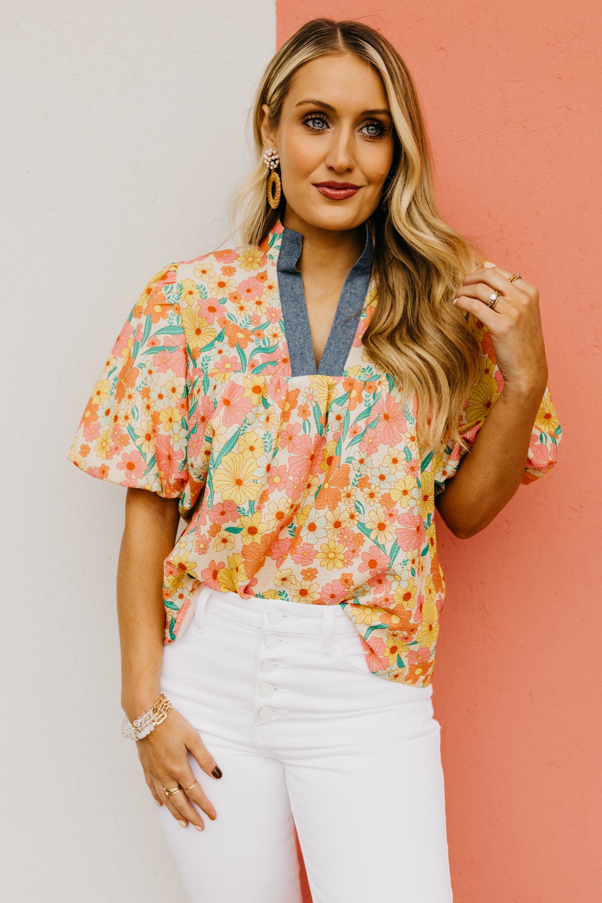 The Aliyah Puff Sleeve Floral Top