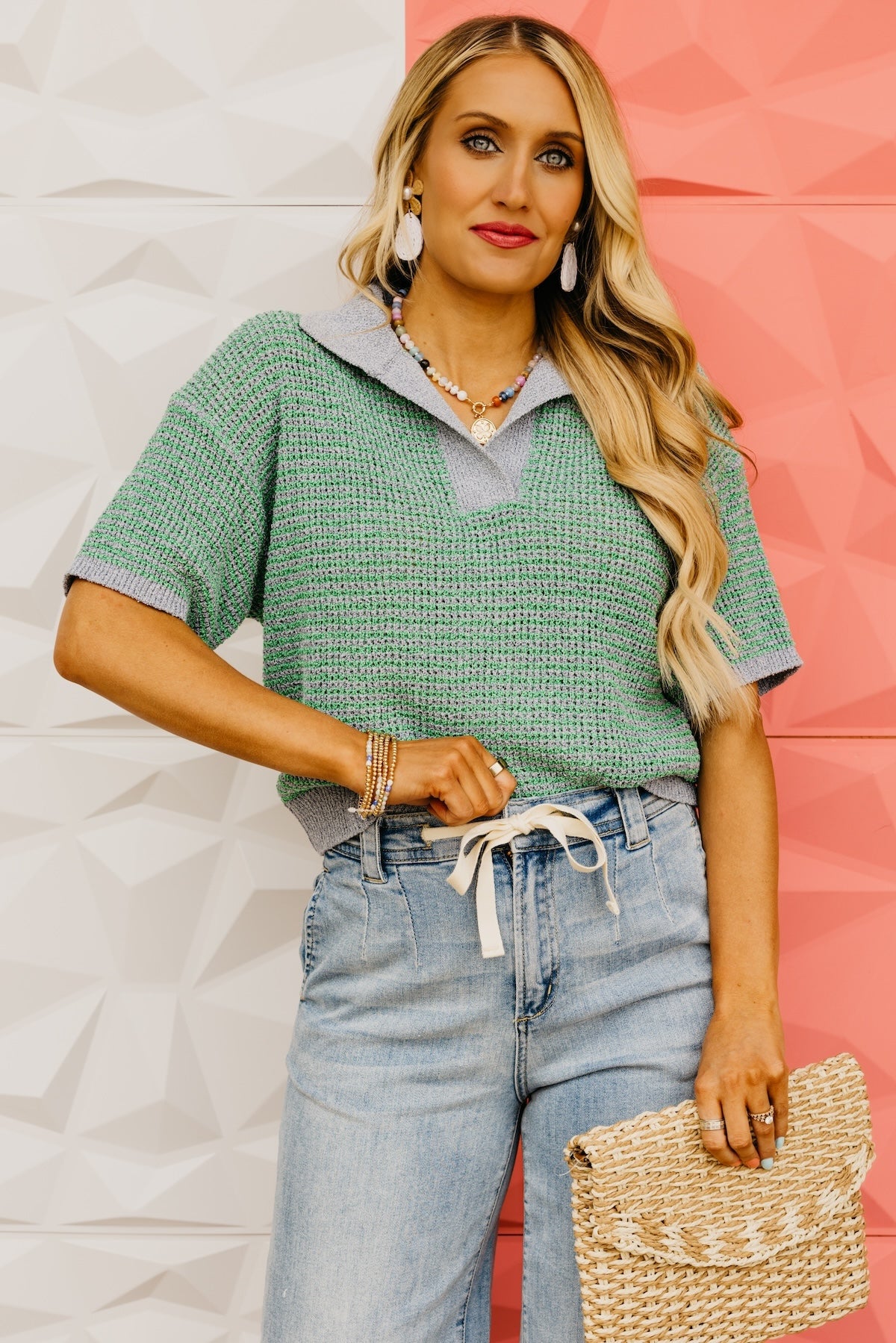 The Adelynn Two-Tone Collared Sweater