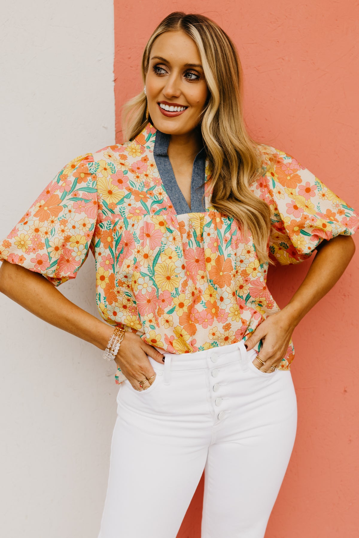 The Aliyah Puff Sleeve Floral Top | MOD Boutique