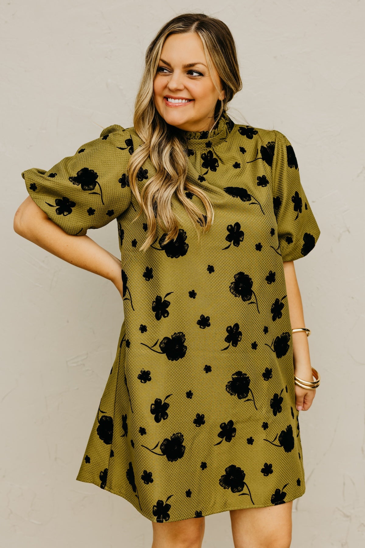 The Crosby Ruffle Neck Floral Mini Dress