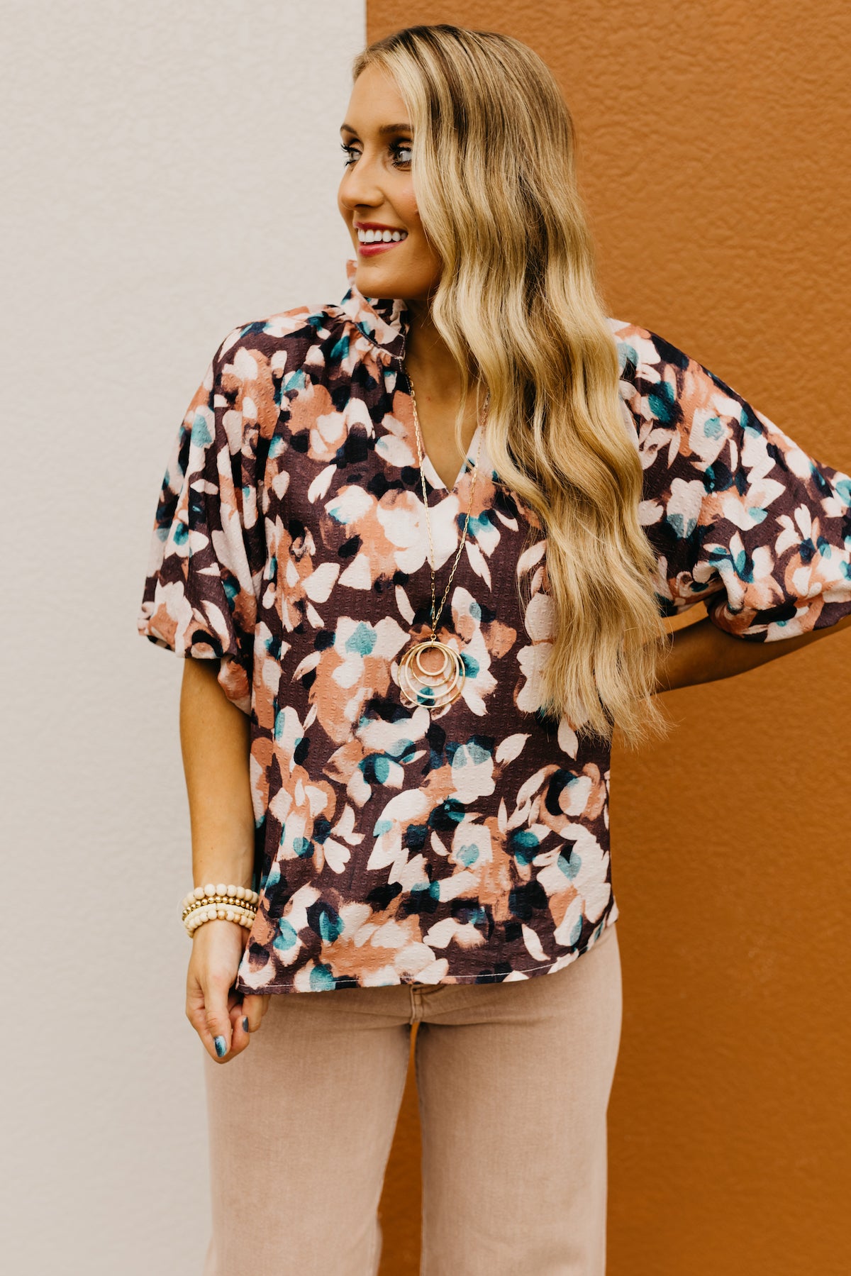 The Davion Printed Puff Sleeve Top  - FINAL SALE