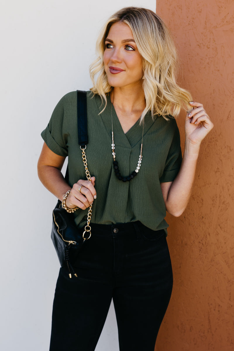 The Baldwin Pleated Popover Blouse
