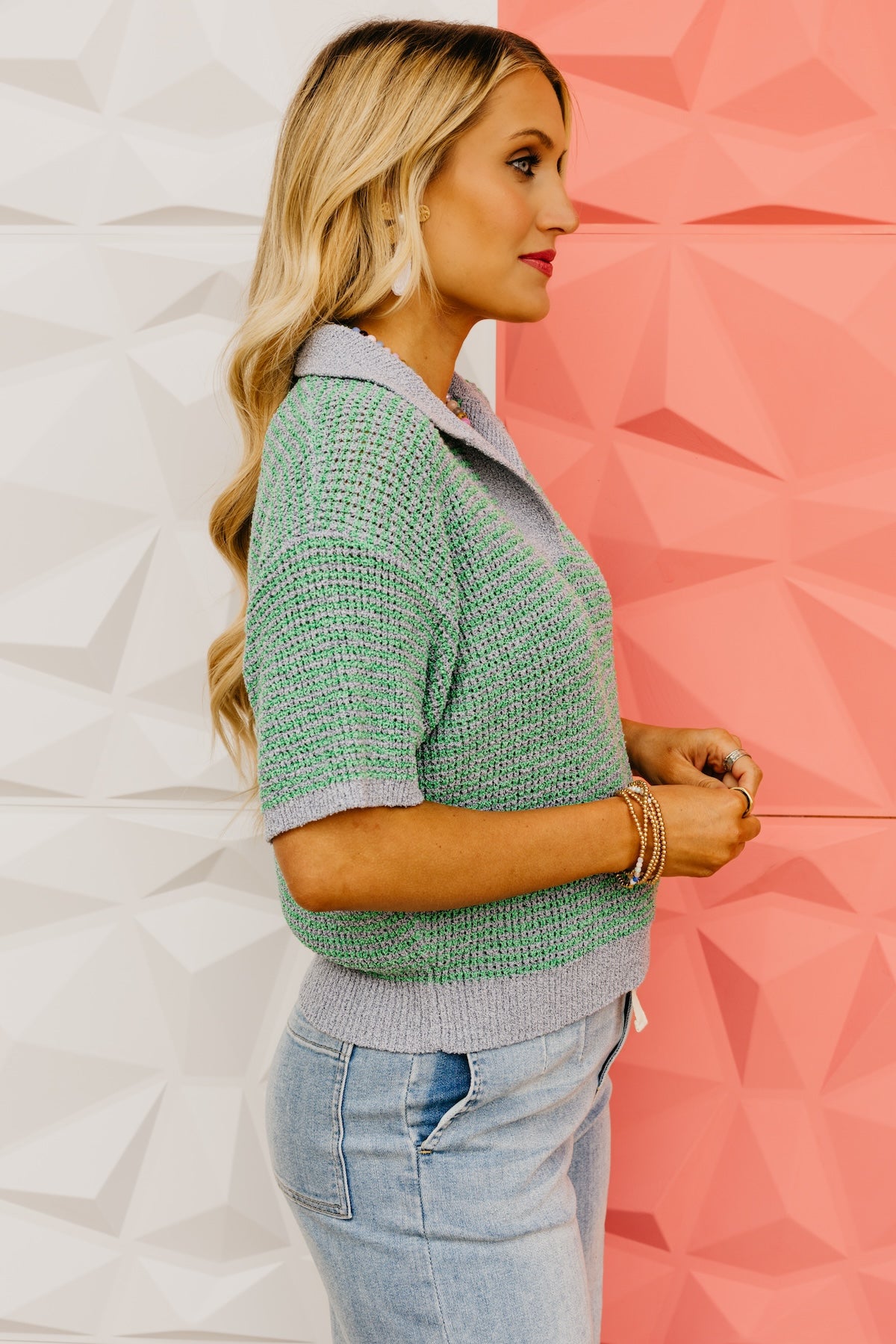 The Adelynn Two-Tone Collared Sweater