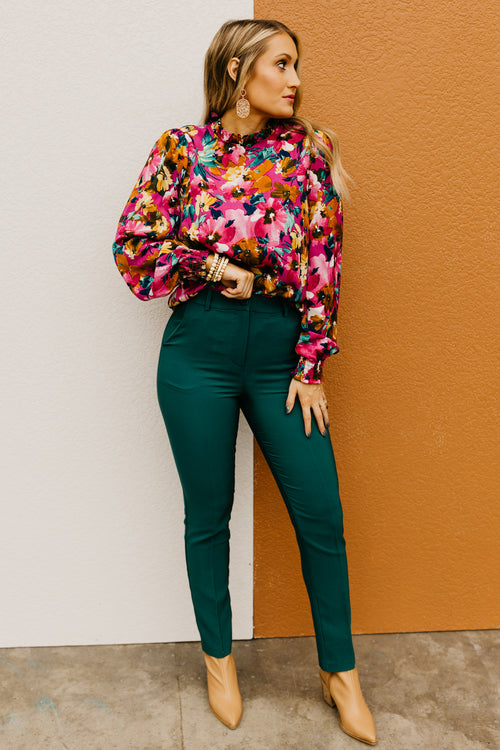 The Paityn Long Sleeve Ruffle Woven Top
