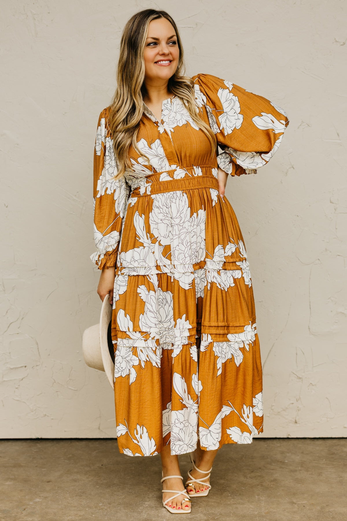 The Alena Floral Tiered Midi Dress
