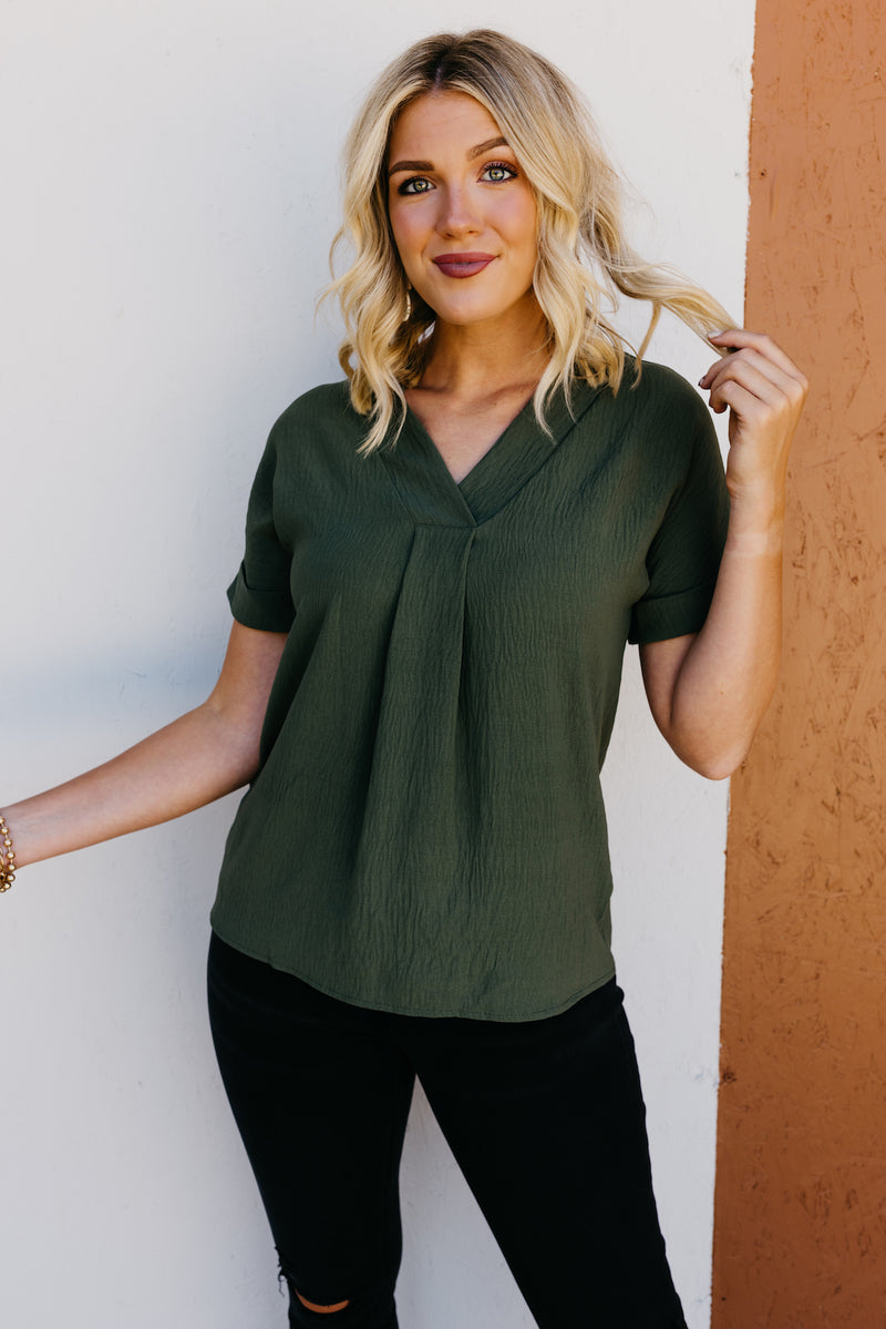 The Baldwin Pleated Popover Blouse
