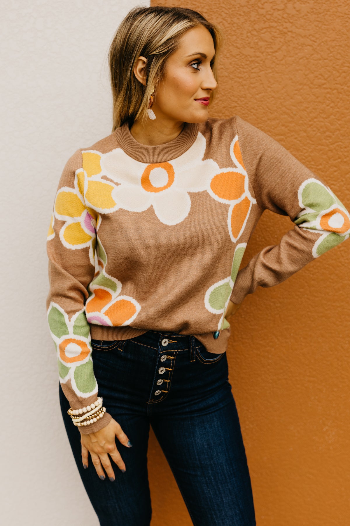 The Leah Retro Floral Sweater - FINAL SALE | MOD Boutique