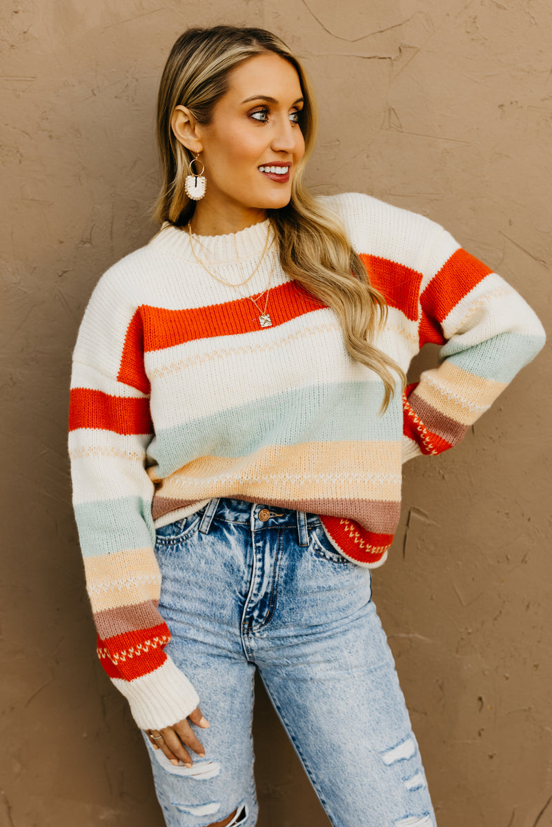 The Amari Striped Crew Neck Sweater