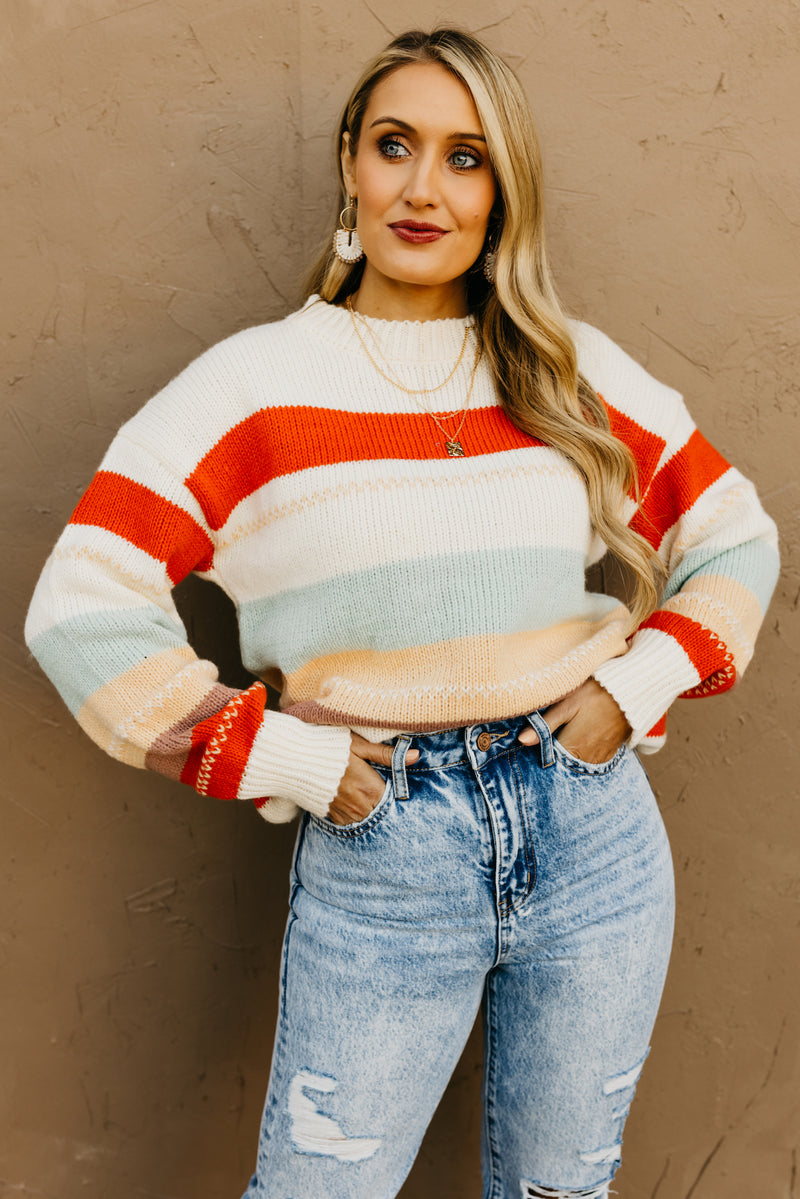 The Amari Striped Crew Neck Sweater