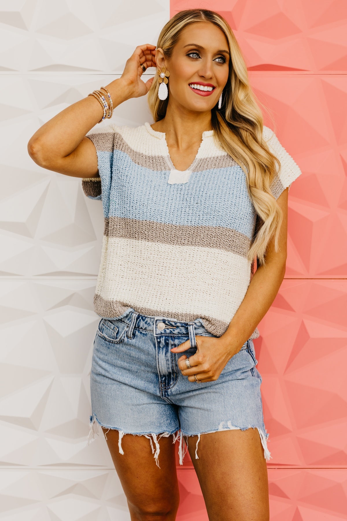 The Colt Color Block Raglan Sweater Top