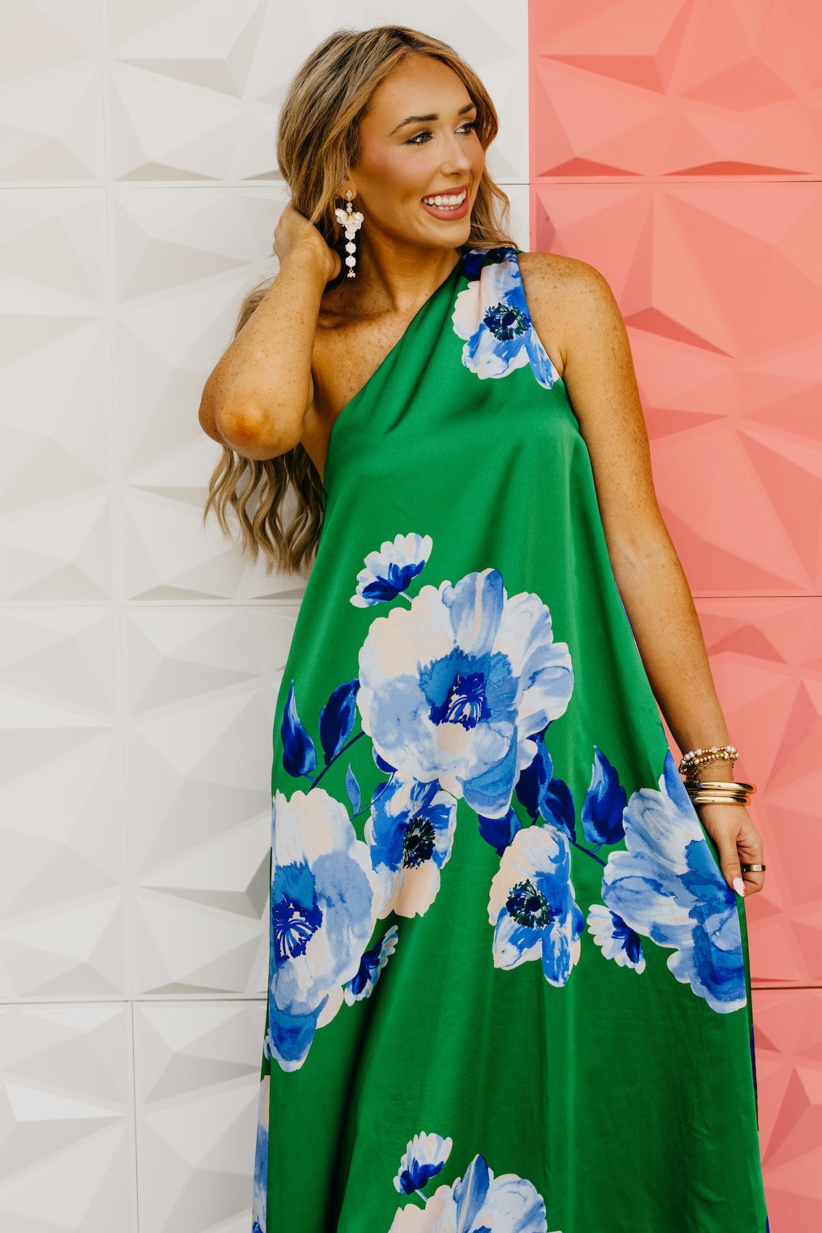 The Glena Floral One Shoulder Maxi Dress