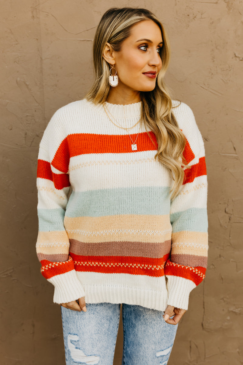 The Amari Striped Crew Neck Sweater