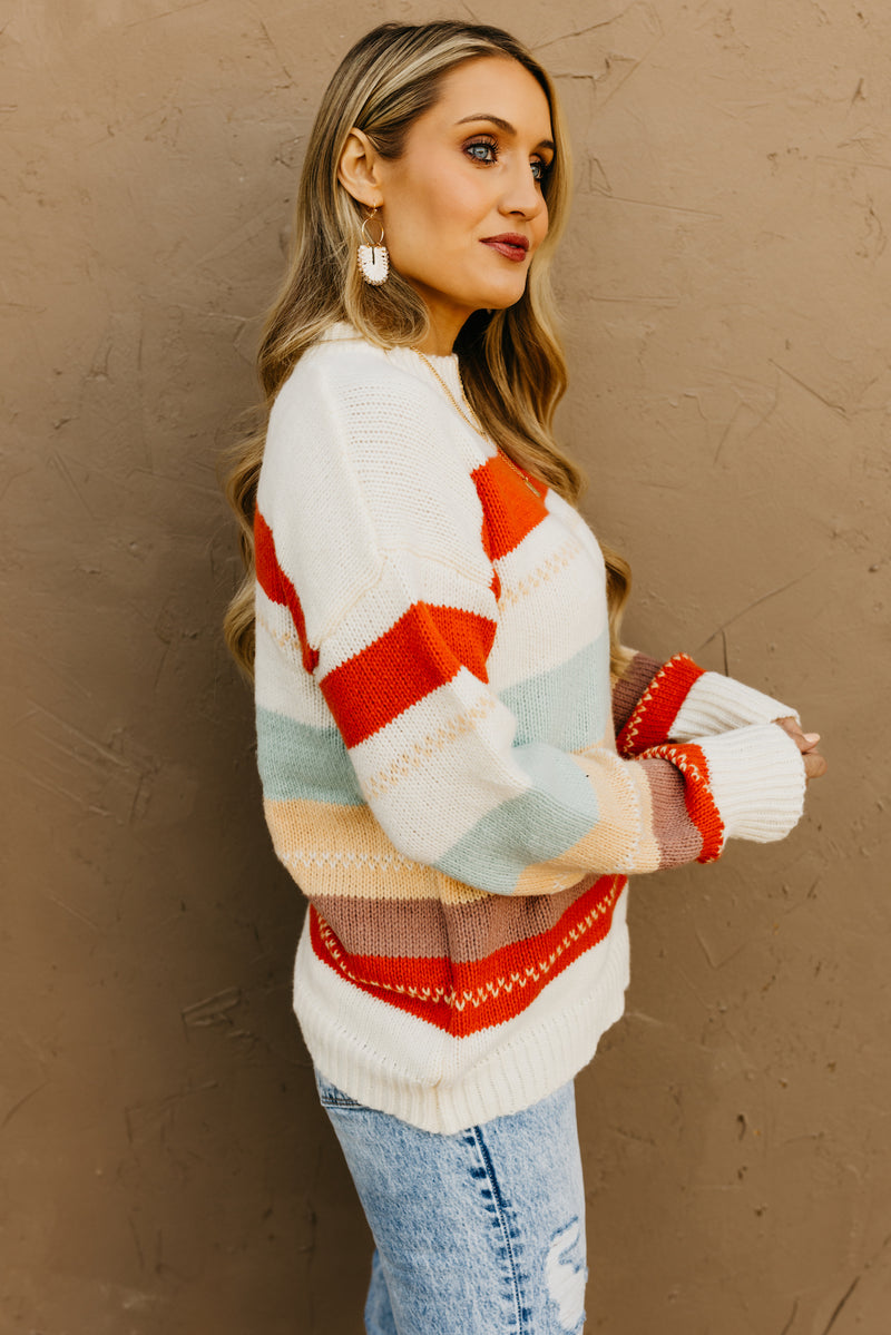 The Amari Striped Crew Neck Sweater