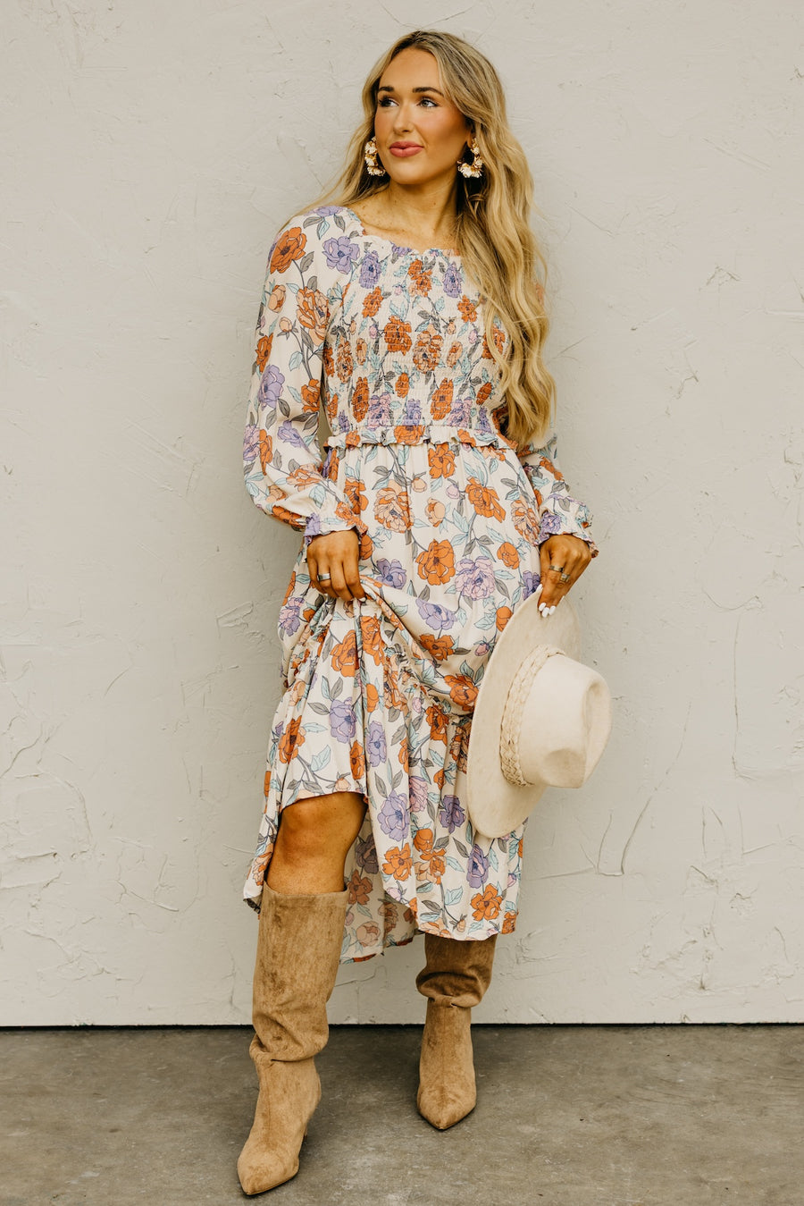 The Nayeli Floral Smocked Midi Dress