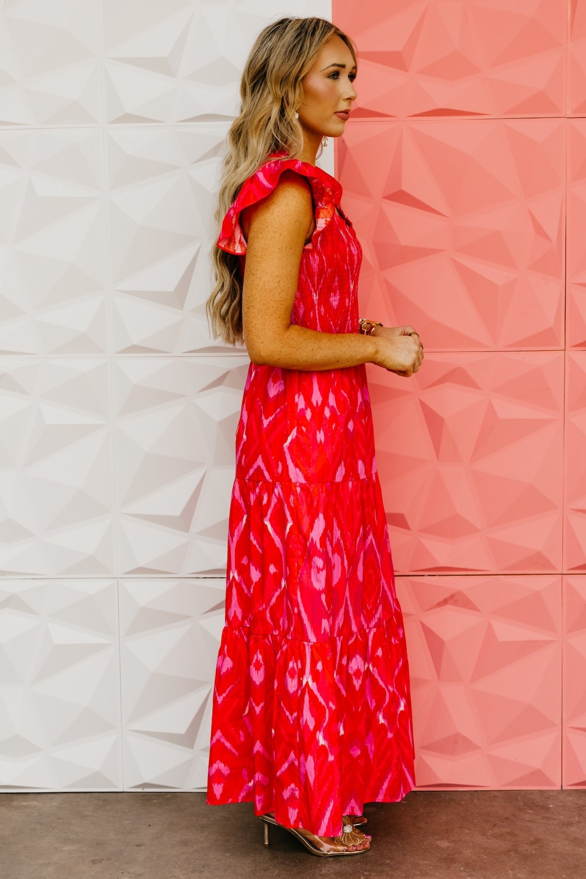 The Blevin Smocked Tiered Midi Dress