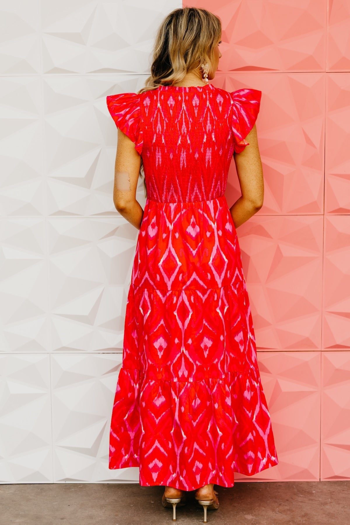 The Blevin Smocked Tiered Midi Dress
