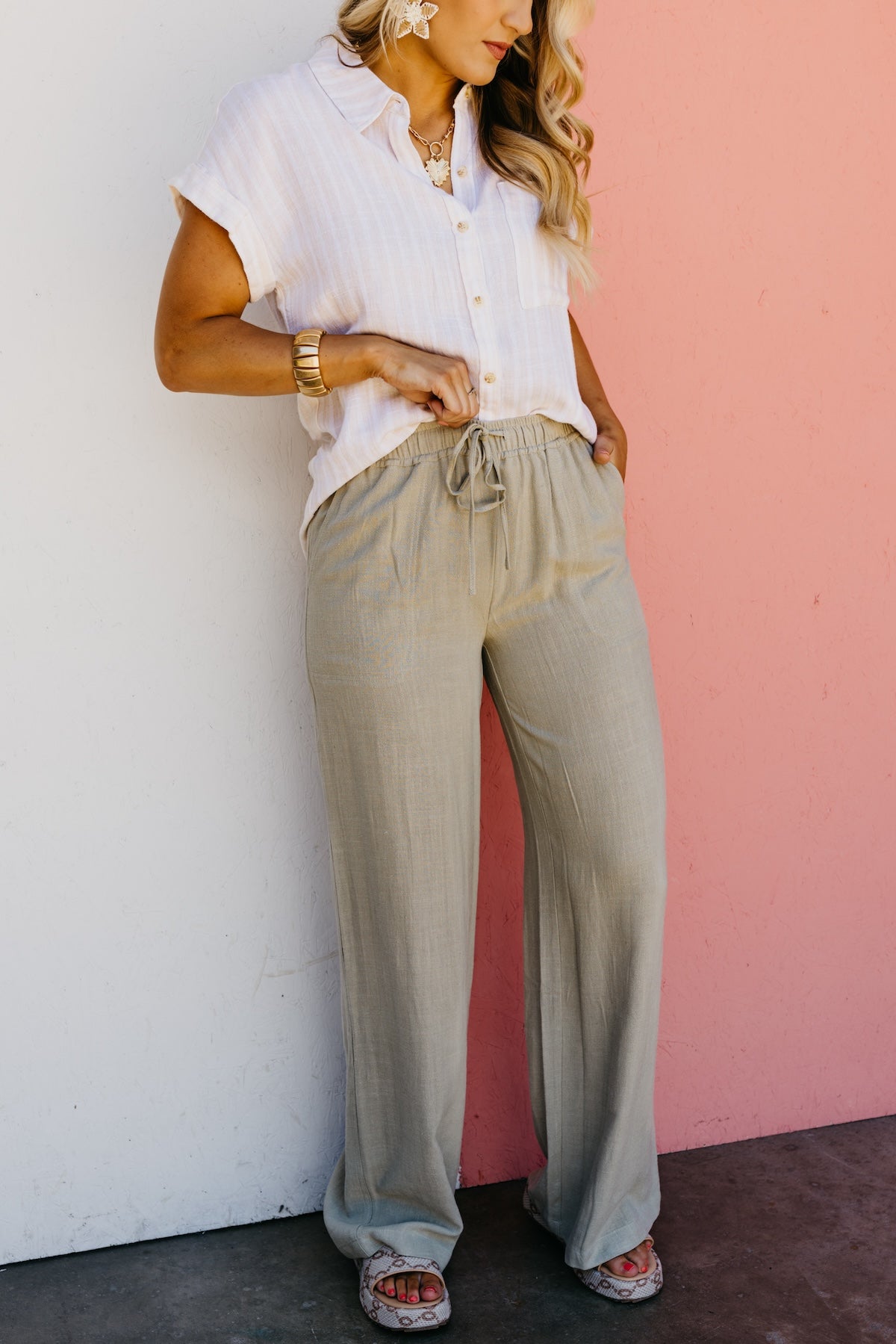 The Knox Wide Leg Linen Pants