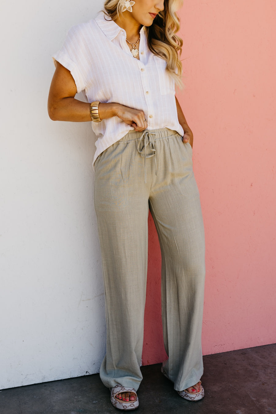 The Knox Wide Leg Linen Pants