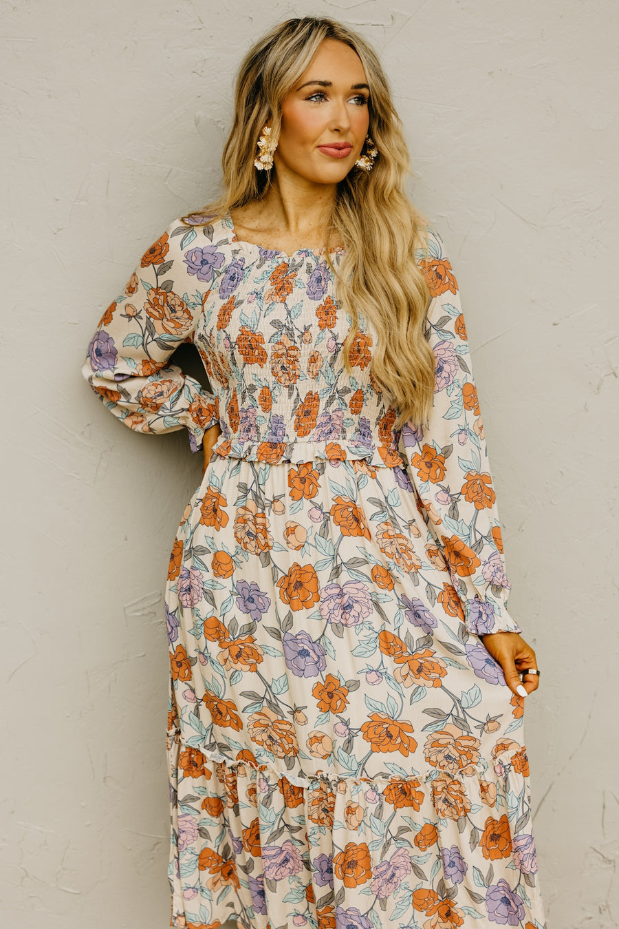 The Nayeli Floral Smocked Midi Dress
