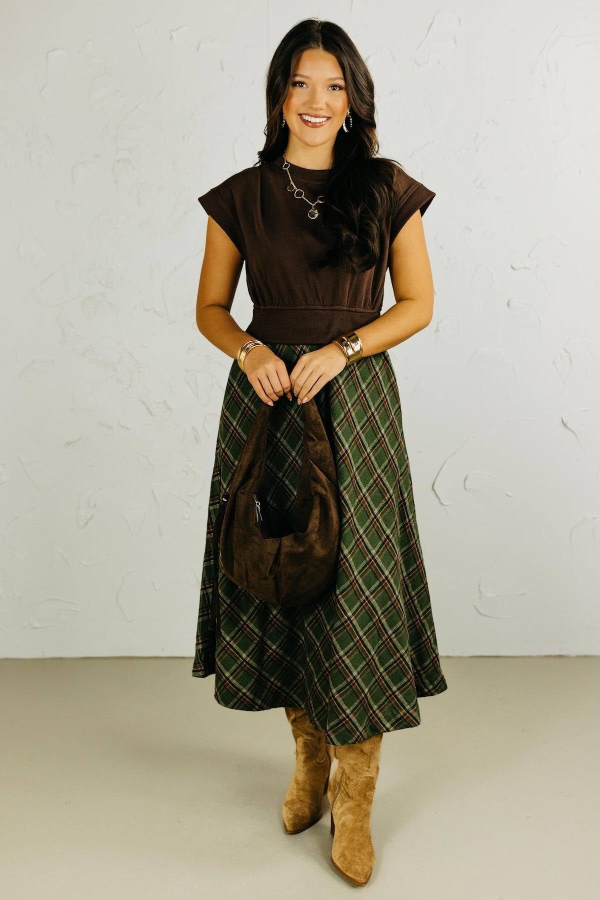 The Trishell Plaid Twofer Dress